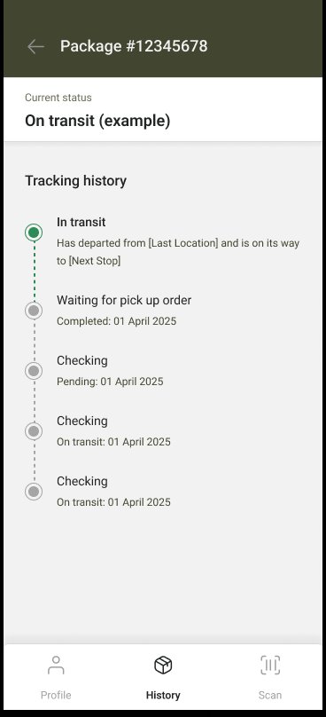 Pickers app package tracking history